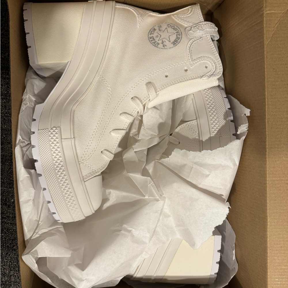 White Platform High-Top Converse Boots